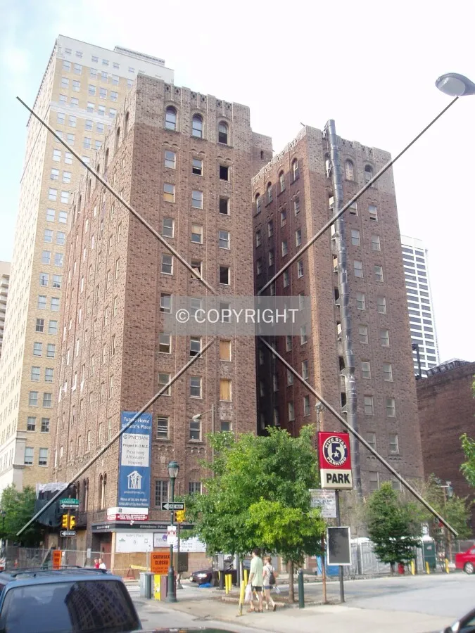 From the southwest during renovations
