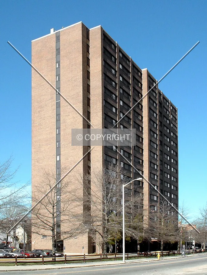 View from the southwest across Pleasant Street
