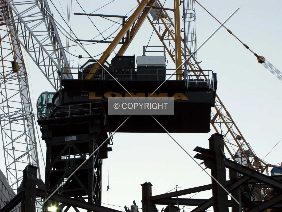 One of the cranes used during construction