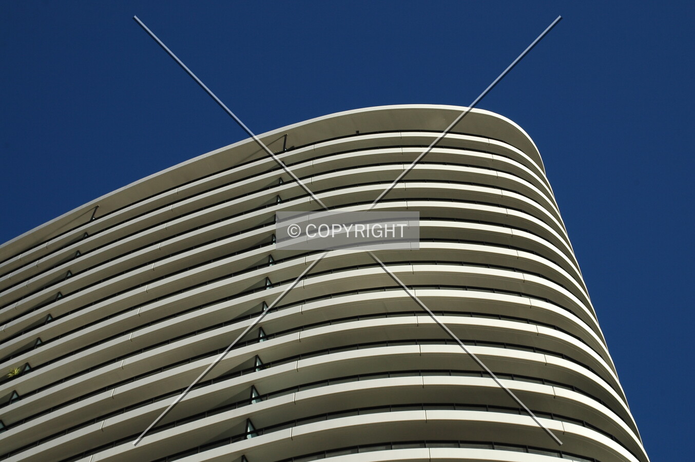 Looking up the northeast facade