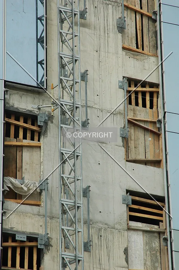 Concrete core before glass curtain wall is installed