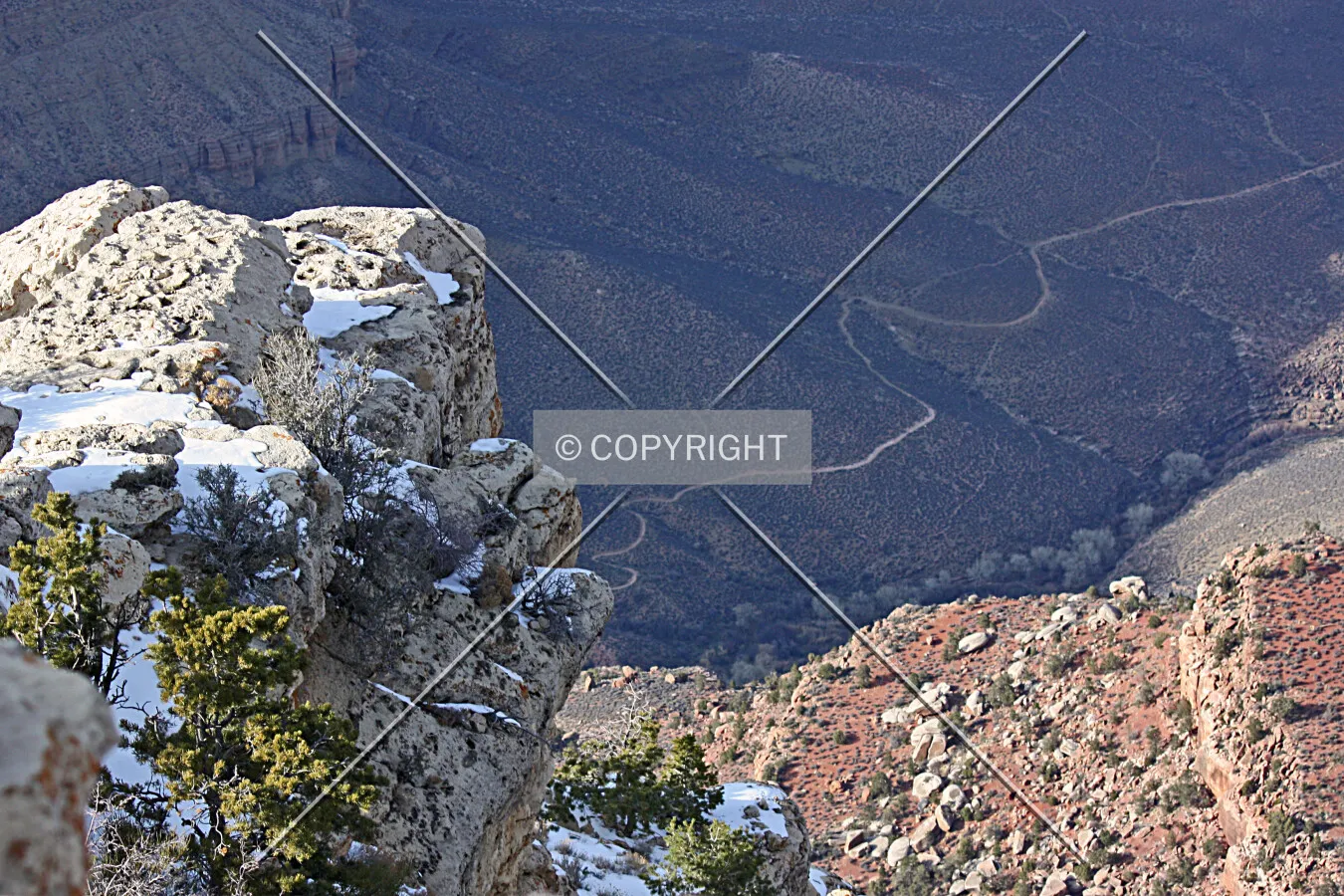Looking down into the Grand Canyon