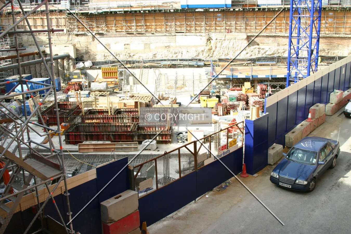 Looking down into the pit from Holborn Viaduct