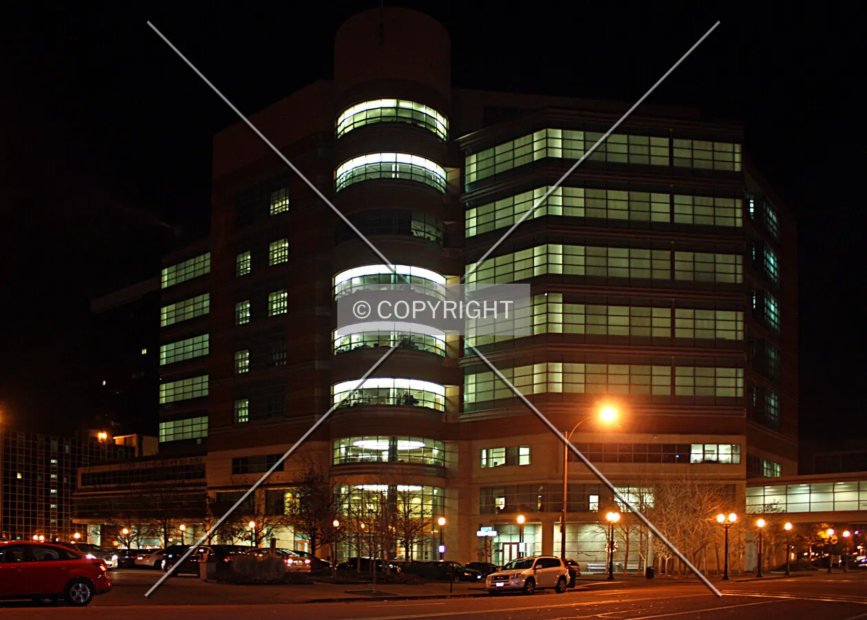 View from the northwest at night; November 23, 2013