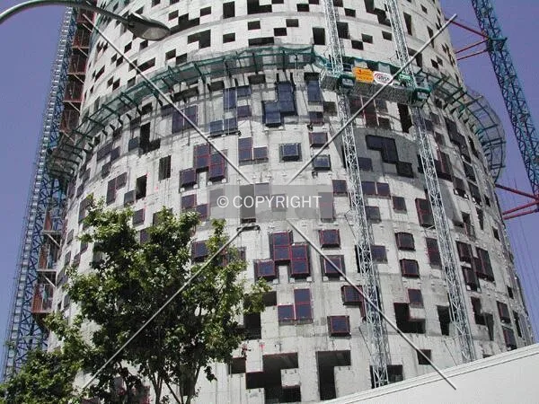 View of a new lift standing on the south facade