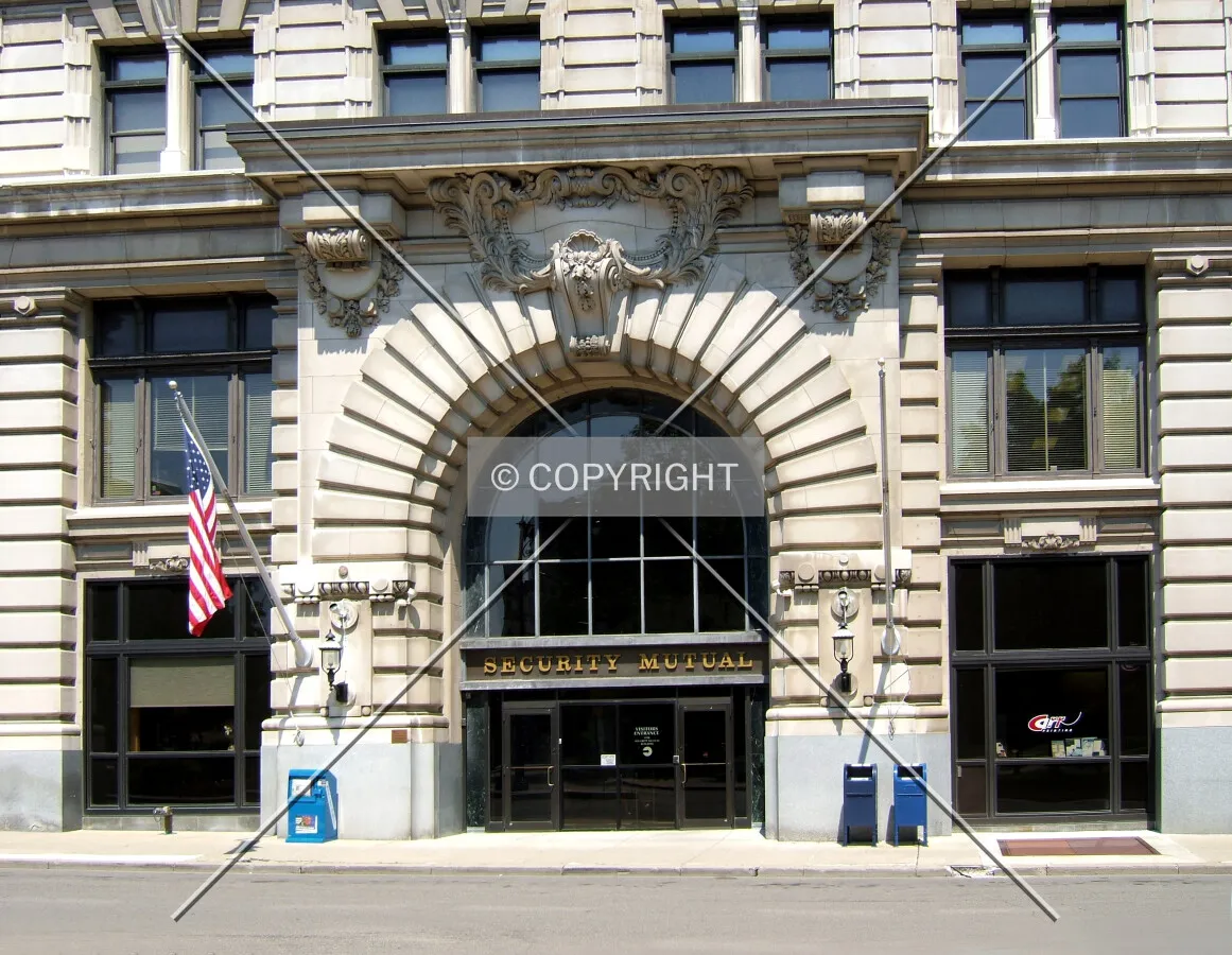 Main entrance on Exchange Street from the southwest