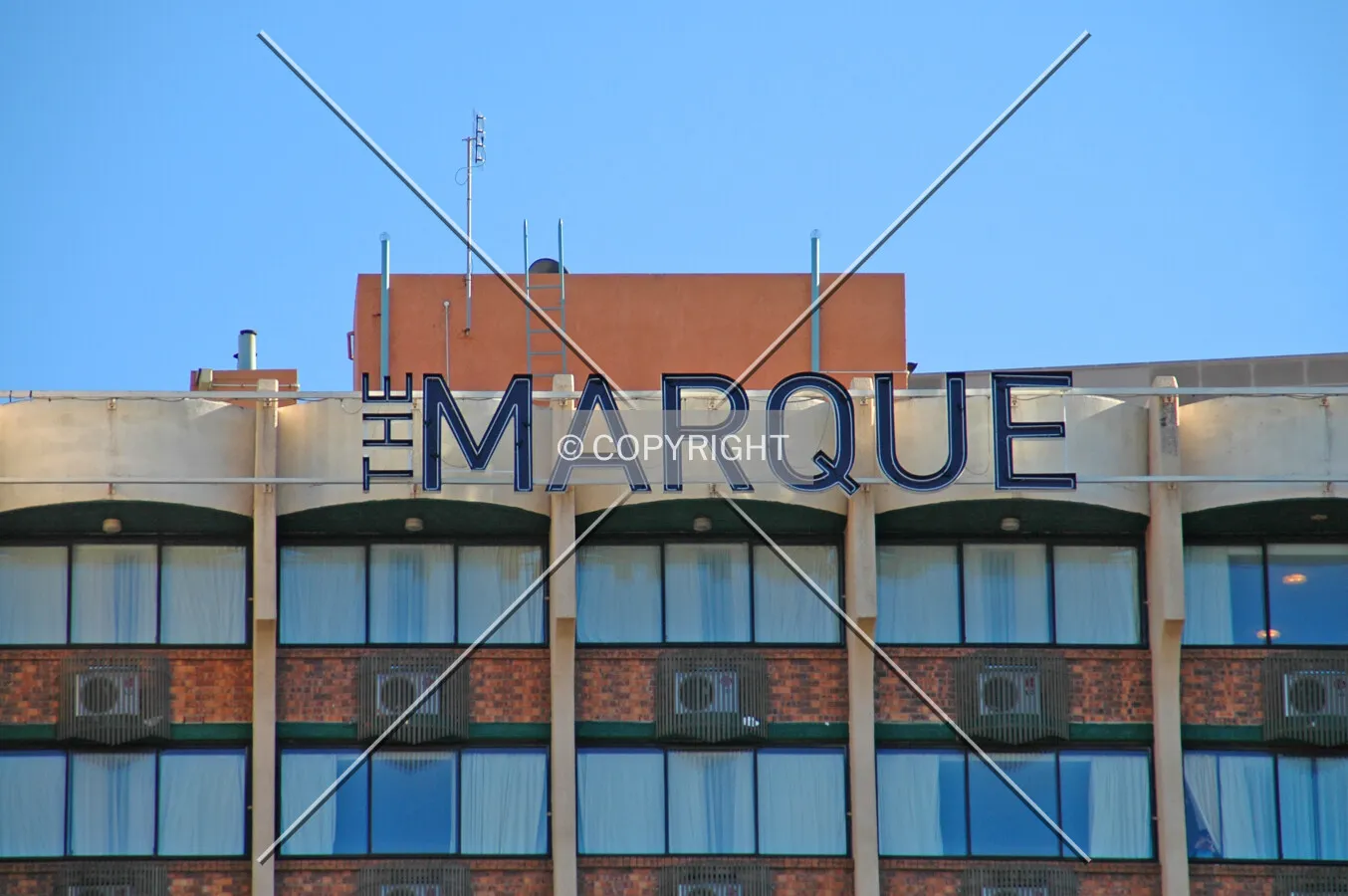 Signage at the top