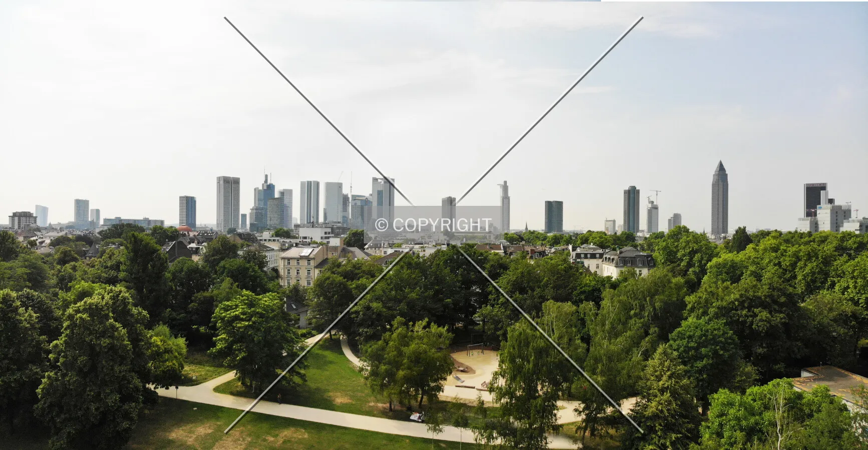 Panorama view over Frankfurt, Germany