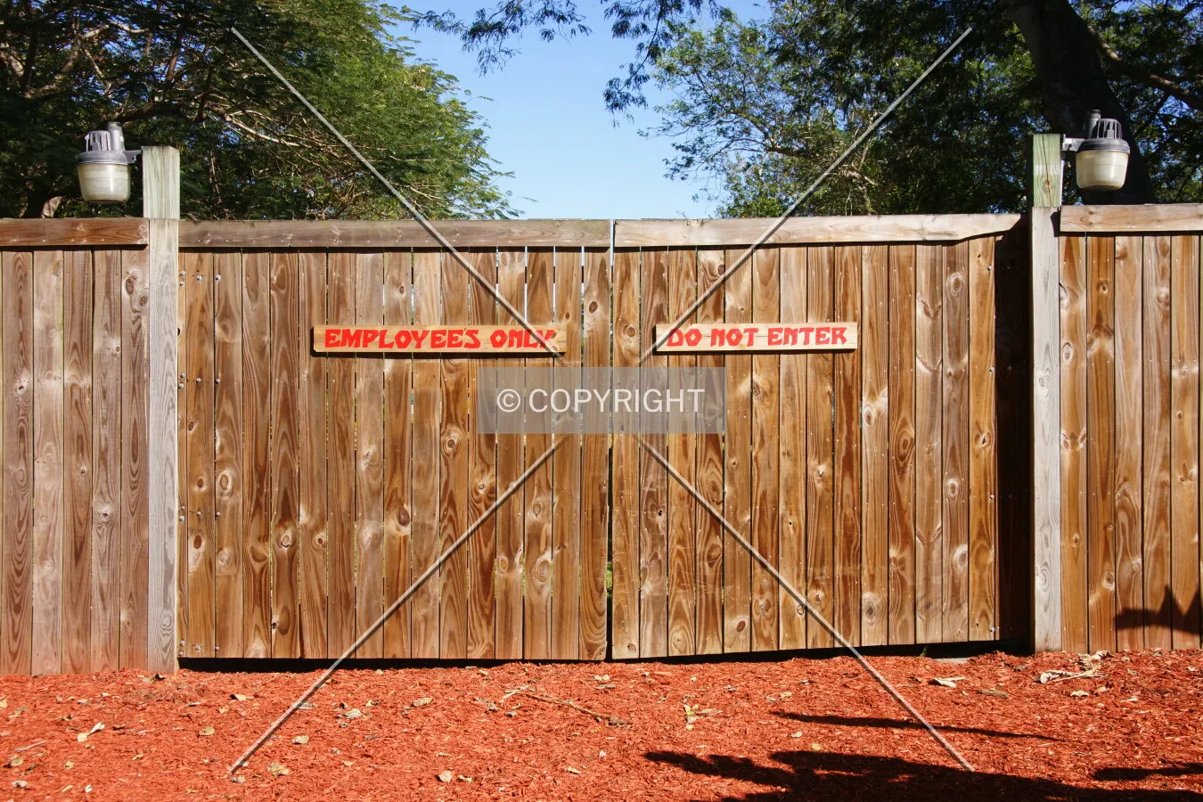 A wooden gate - do not enter