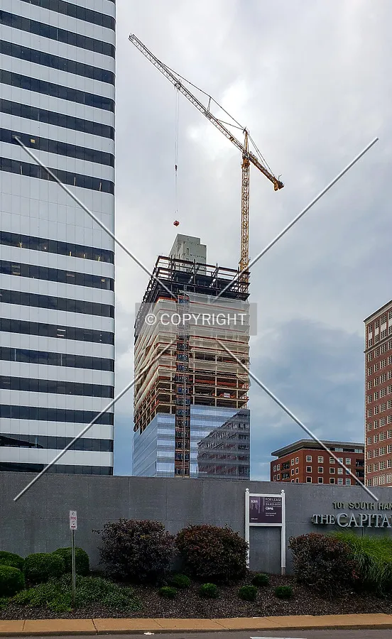 From the southwest during construction; August 6, 2018