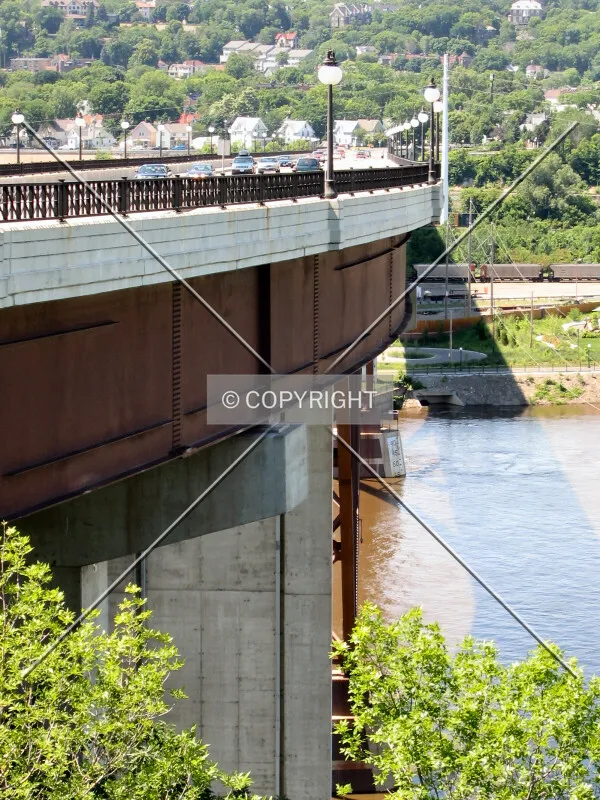 Looking down the east side from the West Side to Uppertown and the Mississippi River