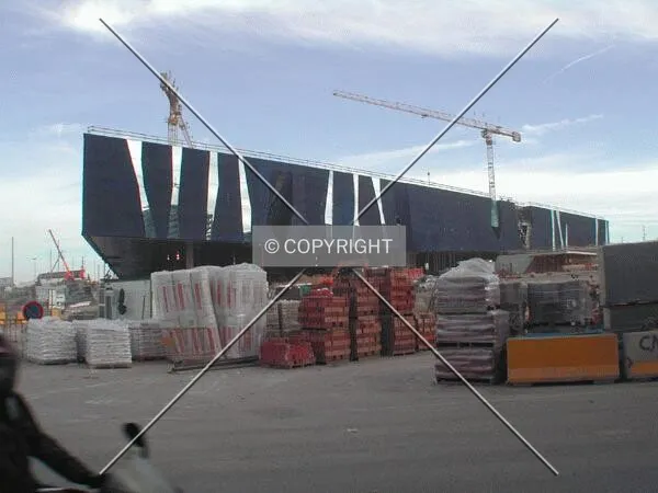 View of the nearly completed west facade