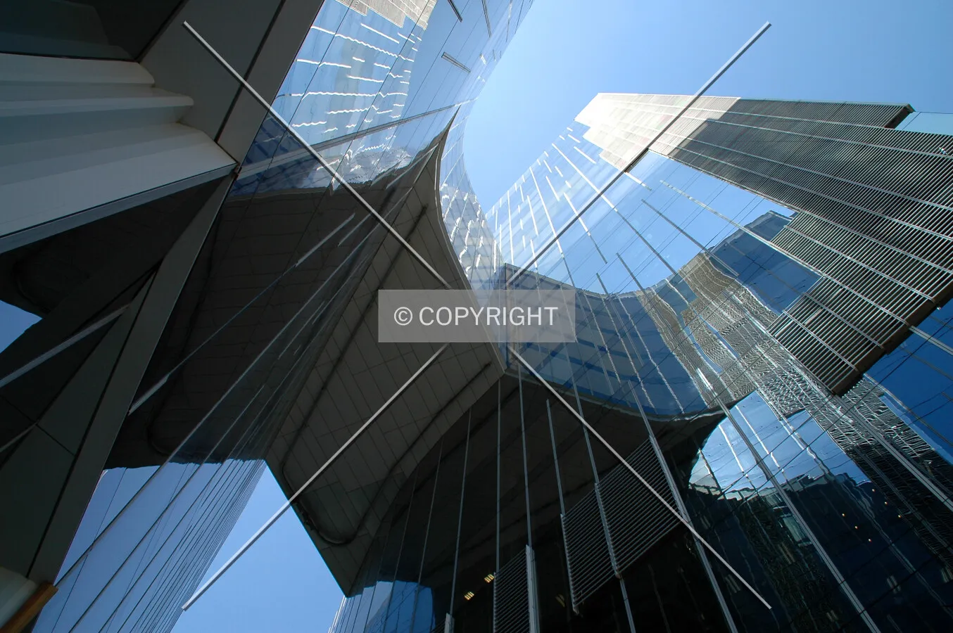 Looking up beneath the skybridge