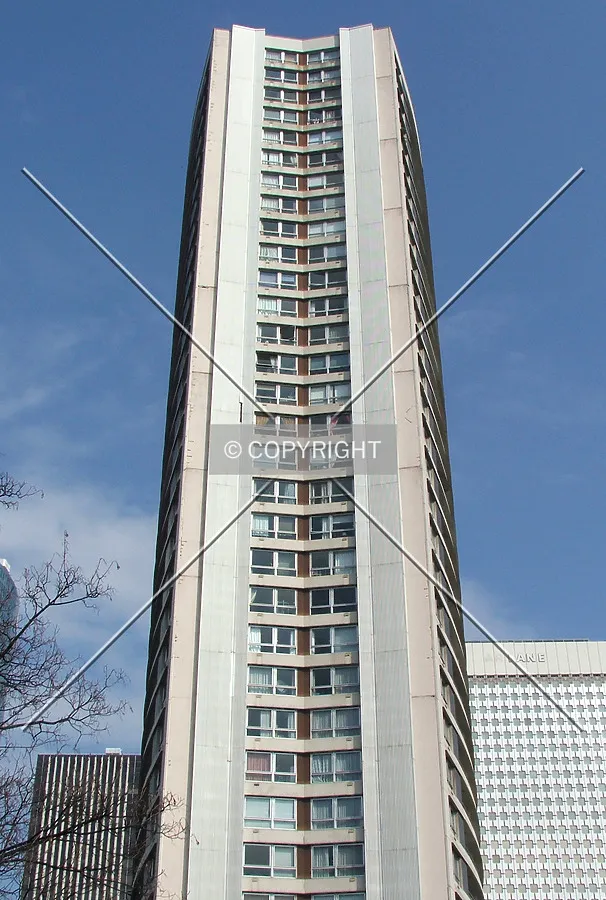 Looking up from the southwest