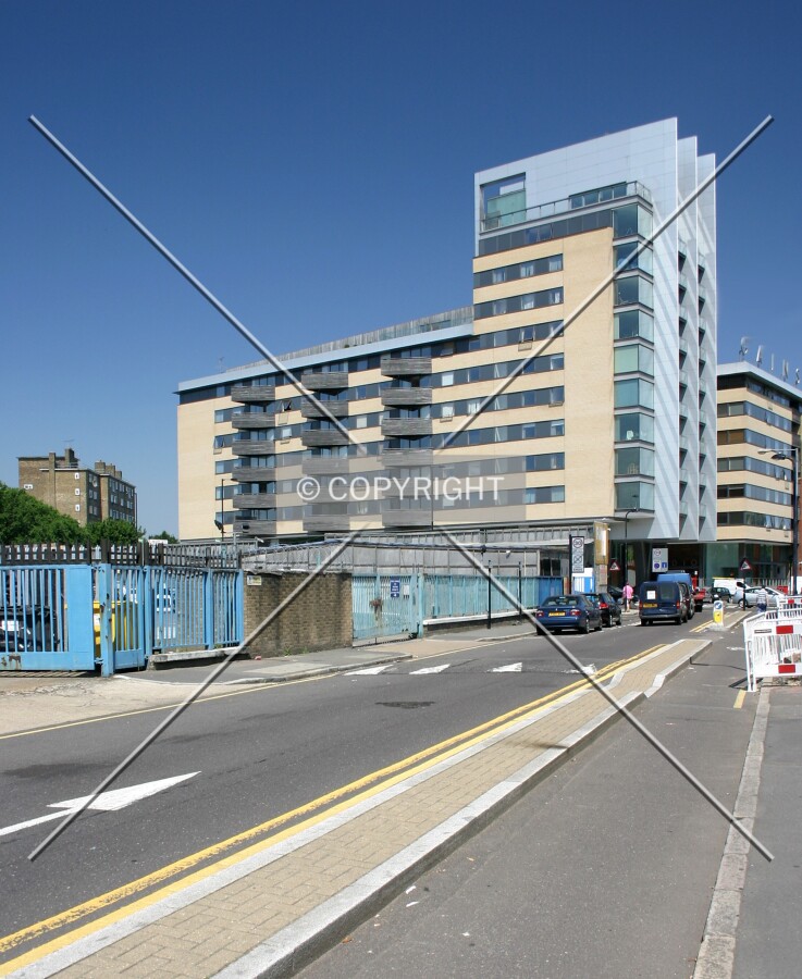 View northeast from Eagle Wharf Road