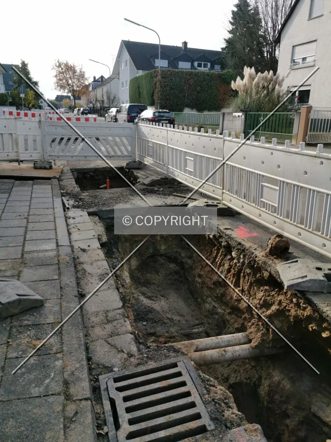 Construction work on water pipes