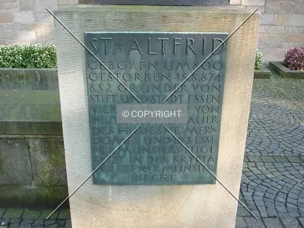 View of the plaque from memorial Bischof Altfrid