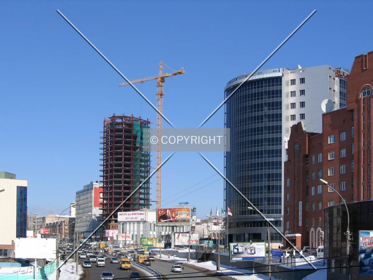 Construction of the new offices on Dimitrova Avenue - Kobra (on the left side) and RosEuroPlaza (on the right)