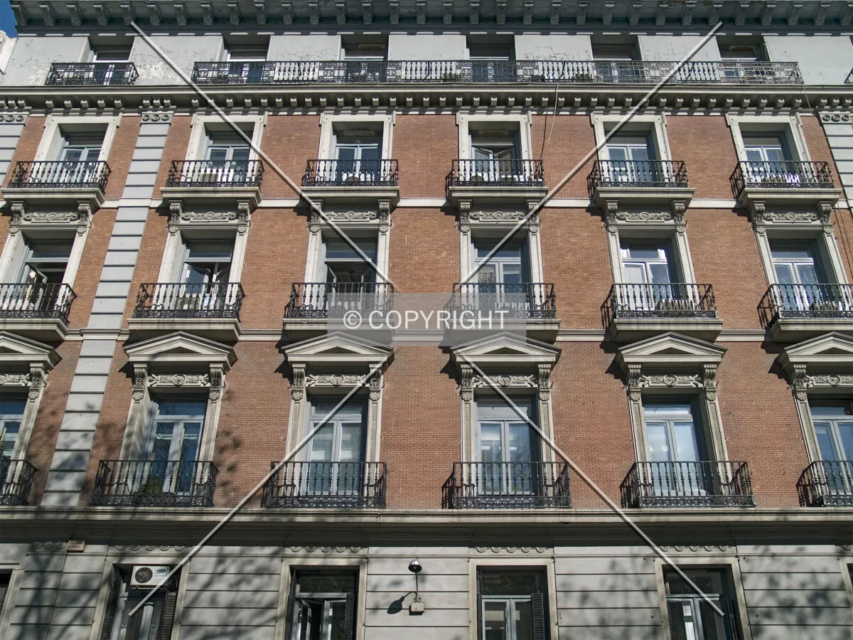 Looking up toward the western facade