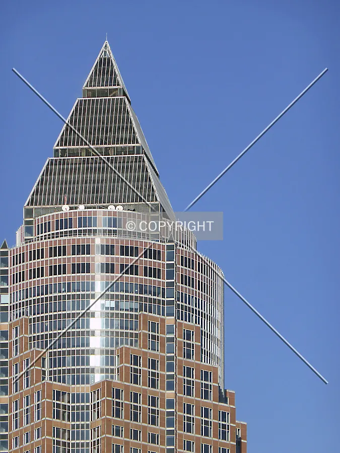 The top of Messeturm in Frankfurt