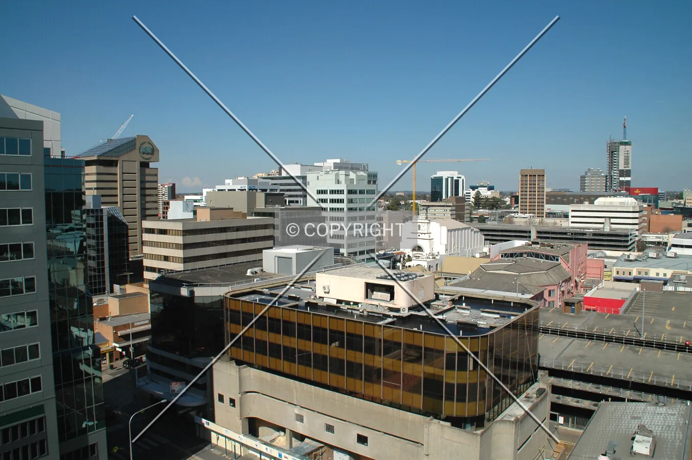 Elevated view from the northwest