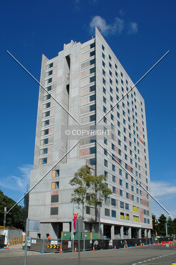 Looking up from Olympic Boulevard