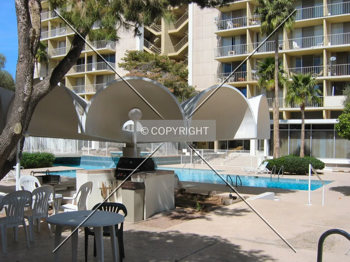 Pool area from the southeast