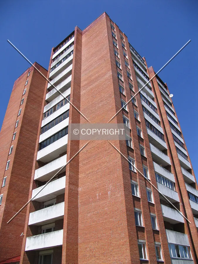 Looking up at the front