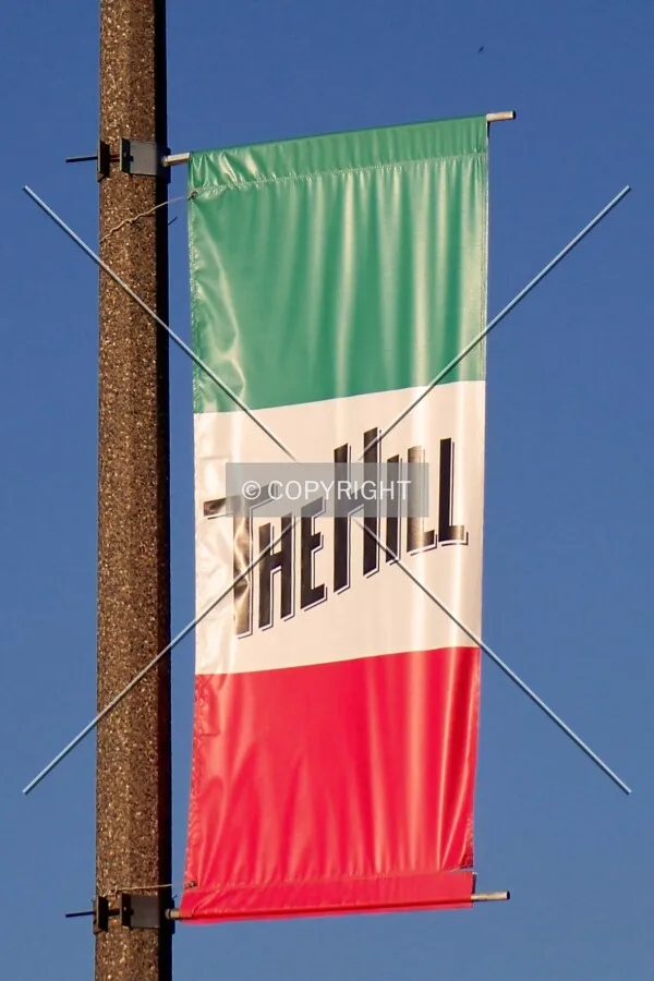 Flag from a light pole in the Hill Neighborhood