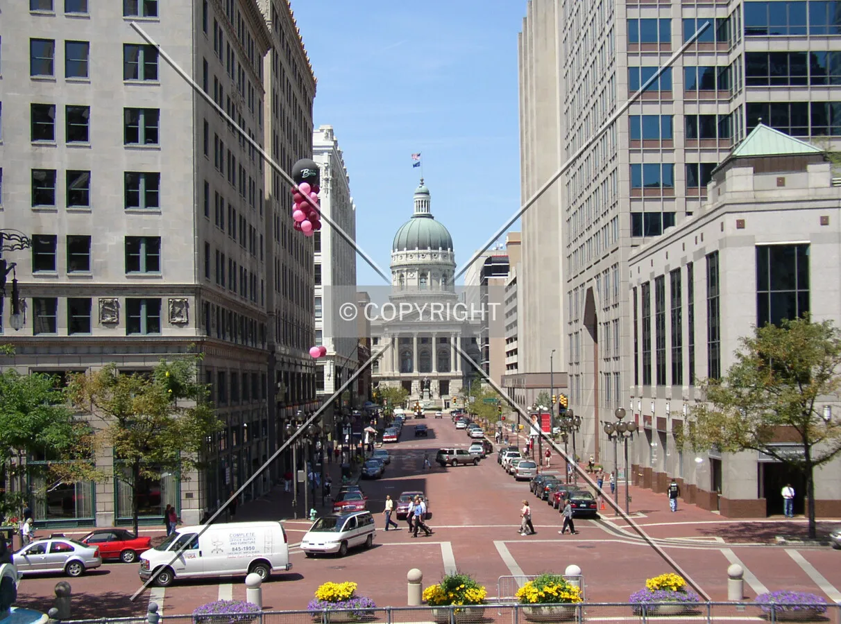 Looking west from Monument Circle