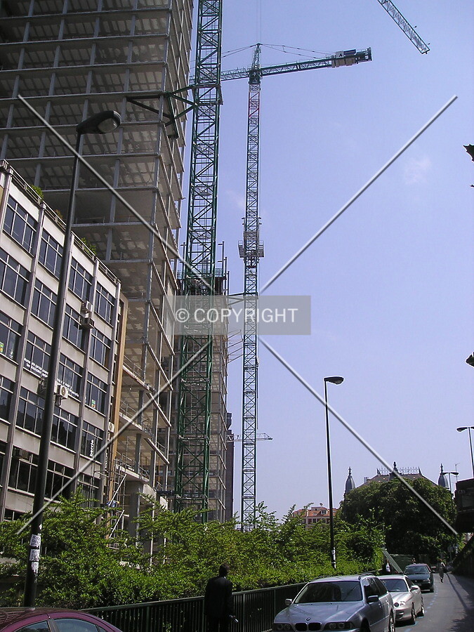 Extended construction crane