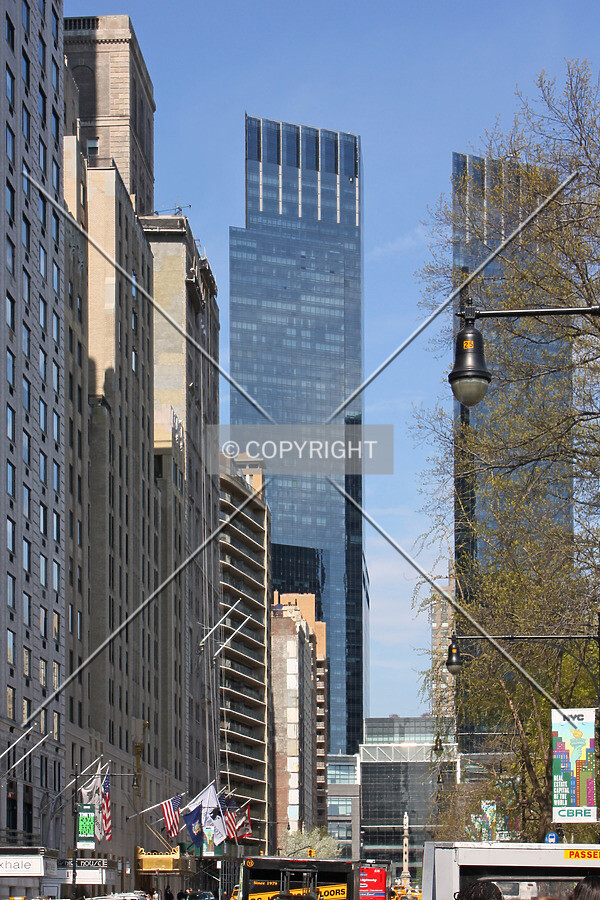 View from the southeast along Central Park South; April 25, 2014