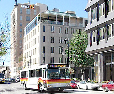 View from the southeast along Martin Street