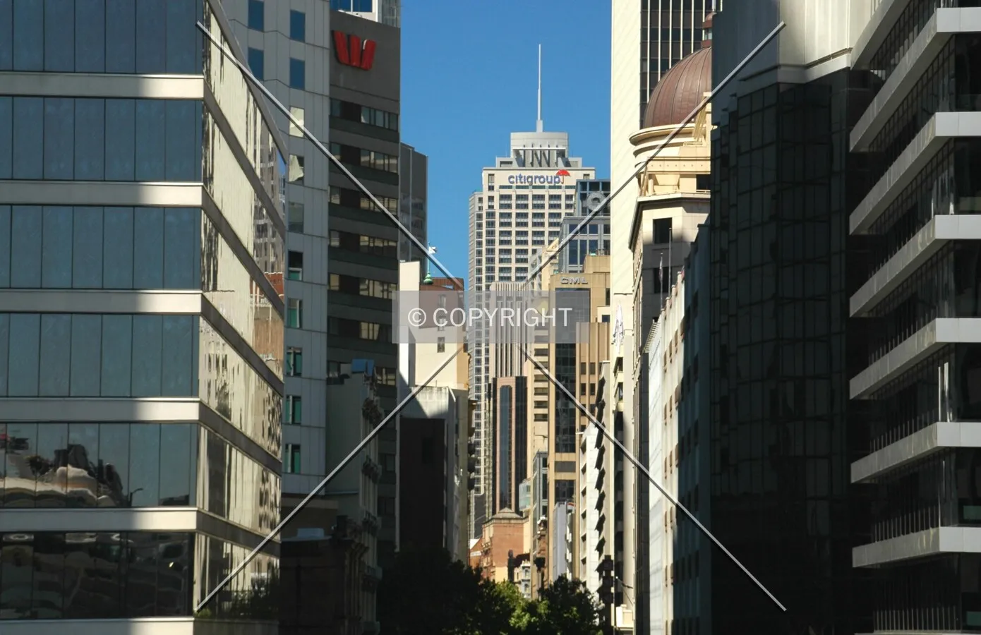 Looking down the Pitt Street corridor
