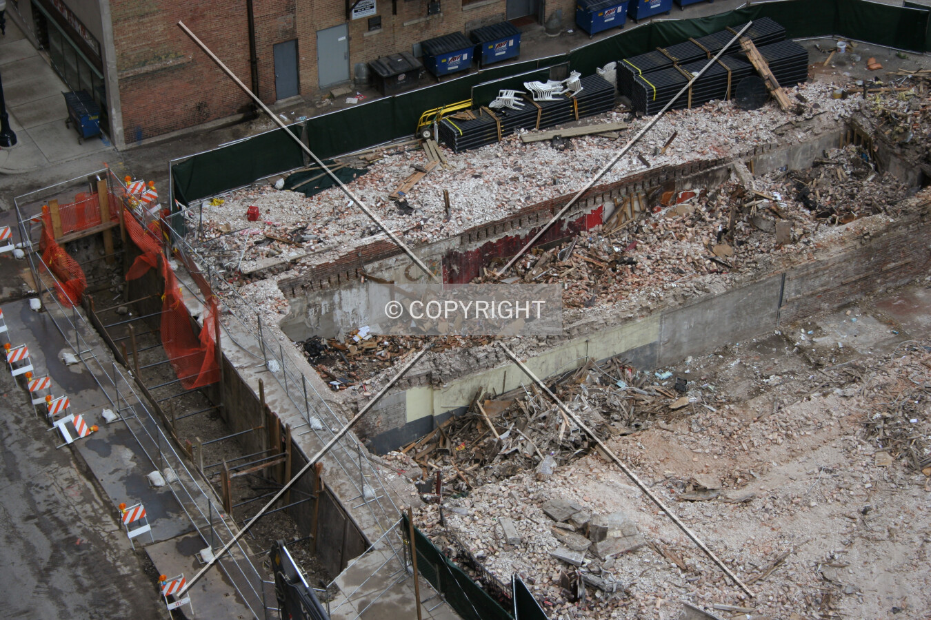 Excavations at the northeast corner