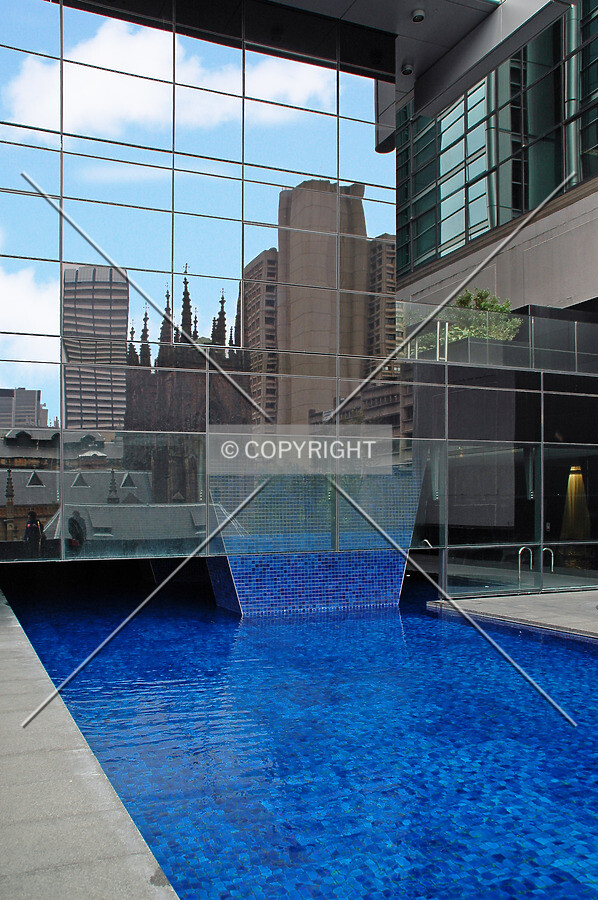 Swimming pool on top of the podium
