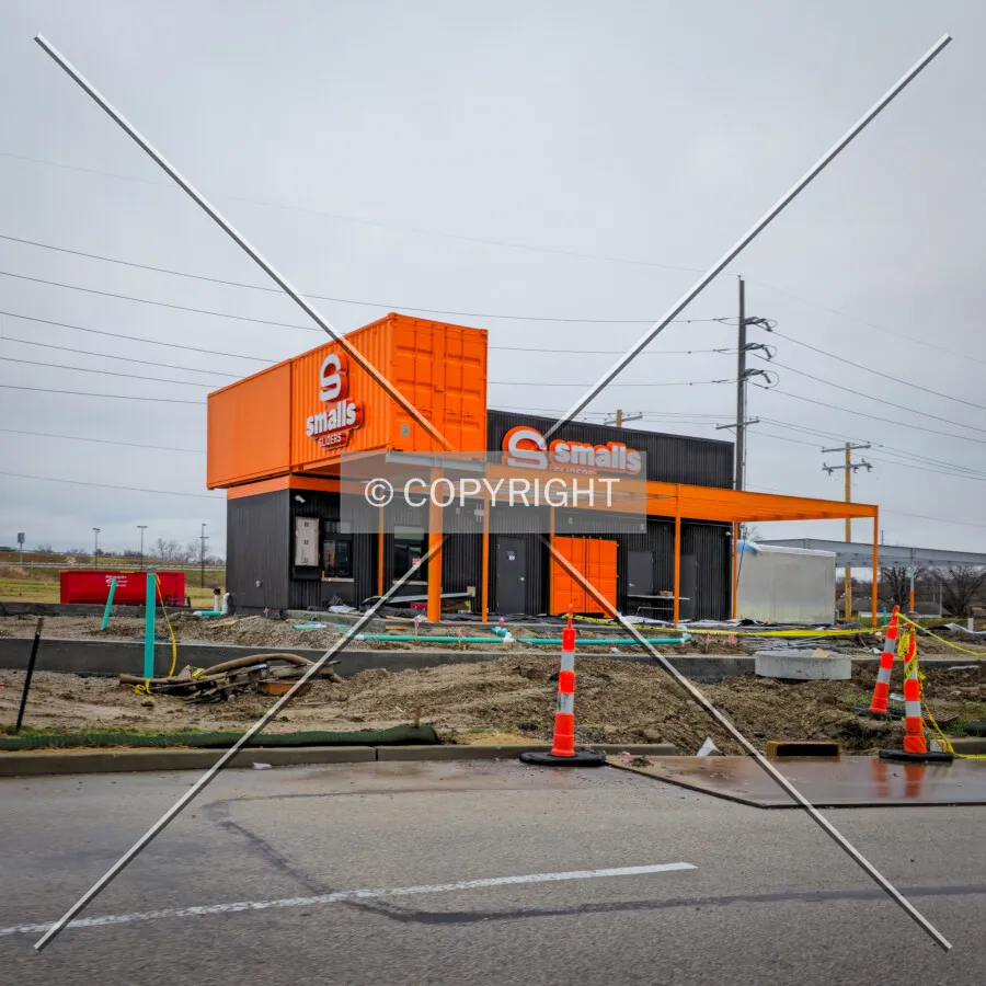 From the southeast during construction, Sunday, December 15, 2024
