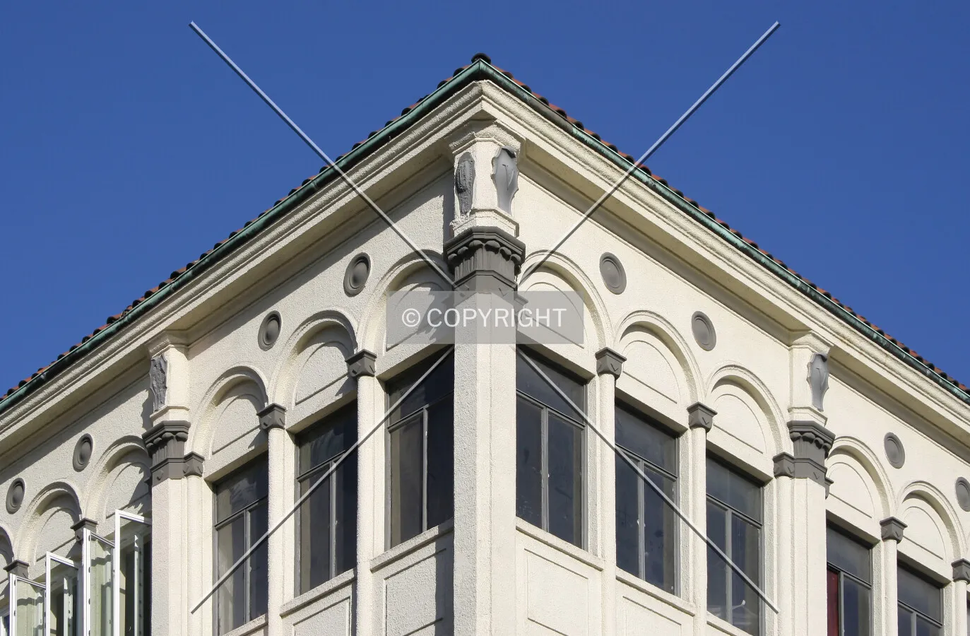 Looking up the southeastern corner