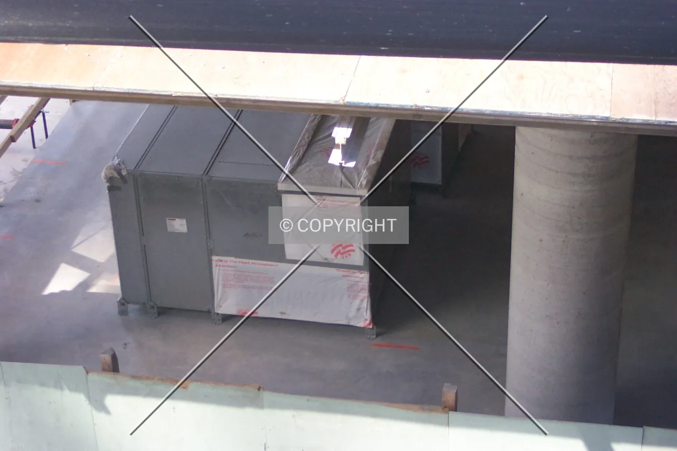 Ventilation unit awaiting installation