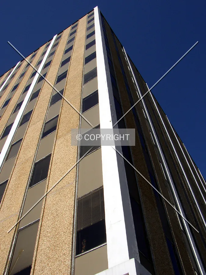 Looking up the southeast corner