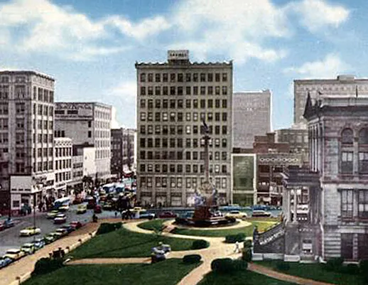 Vintage view from the northeast after the northwestern addition