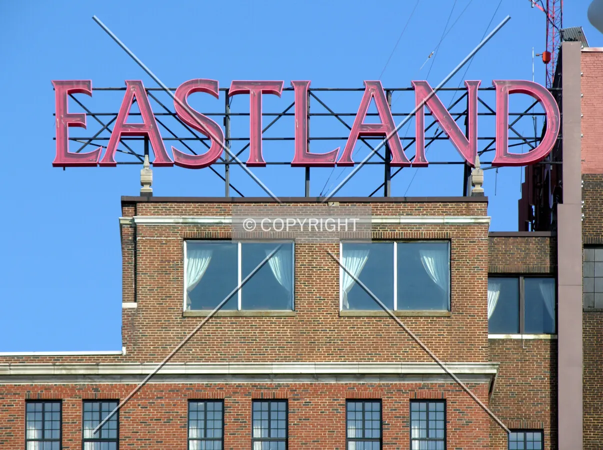 Signage atop the eastern side