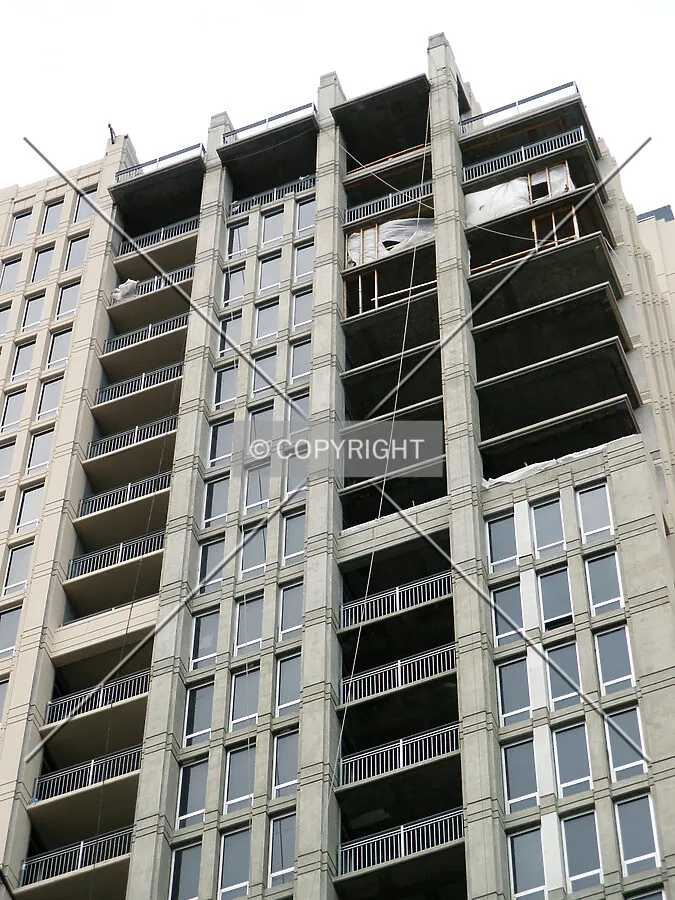 Unfinished section at the southeast corner