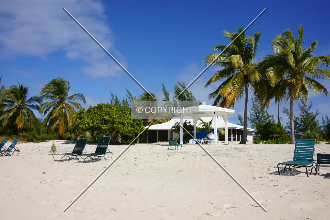 beach pavilion on the Bahamas