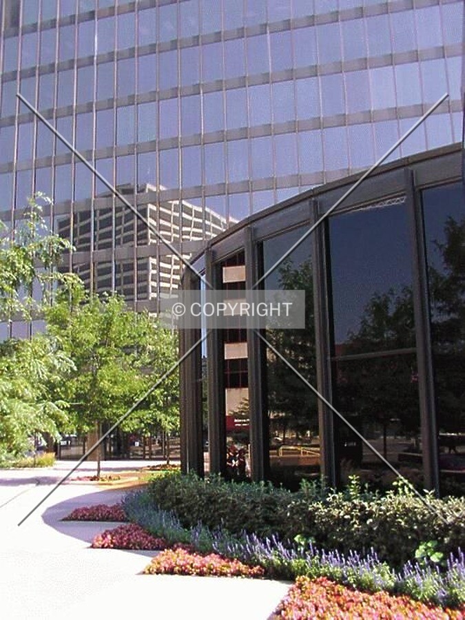 Close-up with rotunda and reflection of Rotary Center