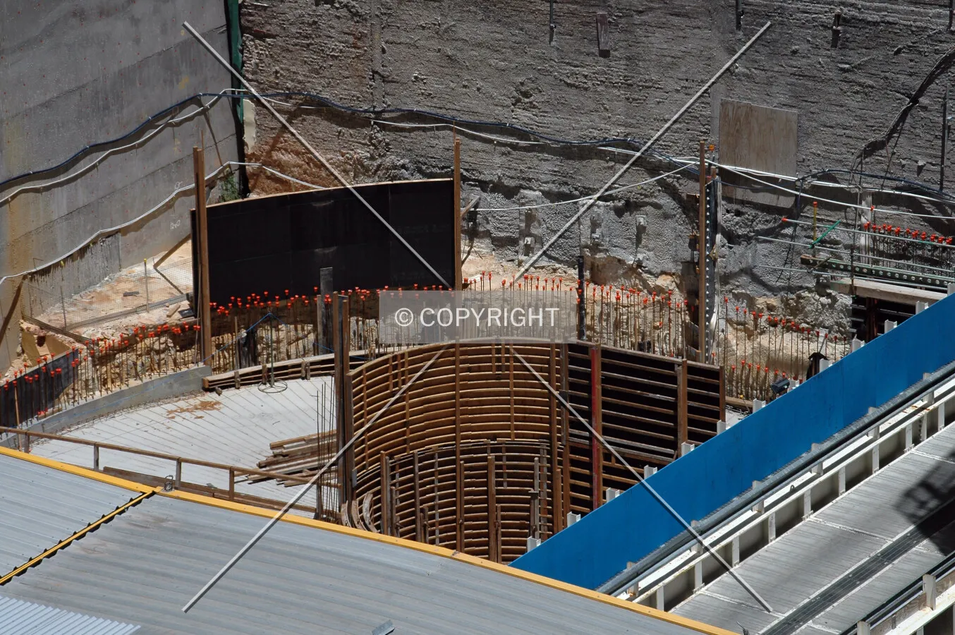 Construction of the carpark ramp