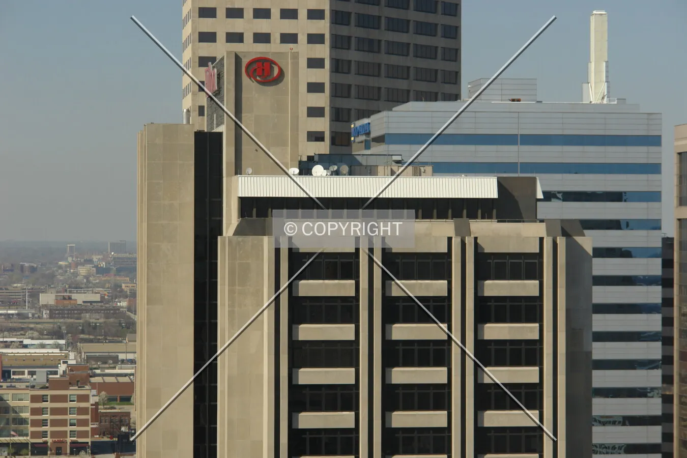 Upper part of the Hilton Hotel Tower