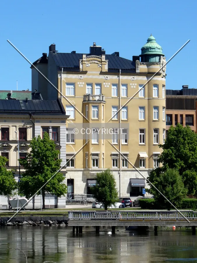 View from across the Motala Stream