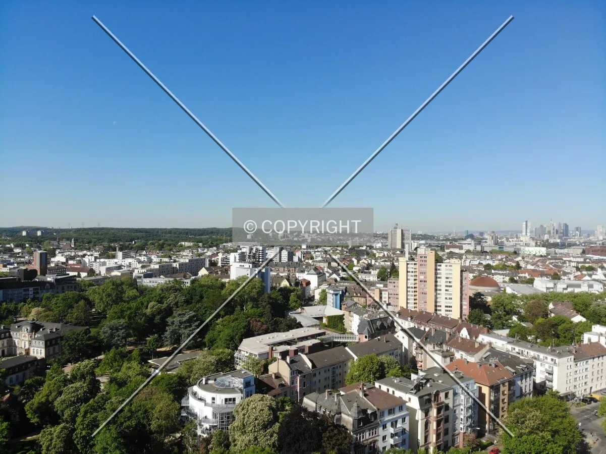 Looking over Offenbach, Hessen, Germany