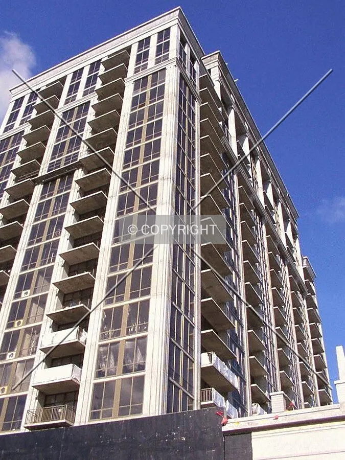 Looking up the southeast corner